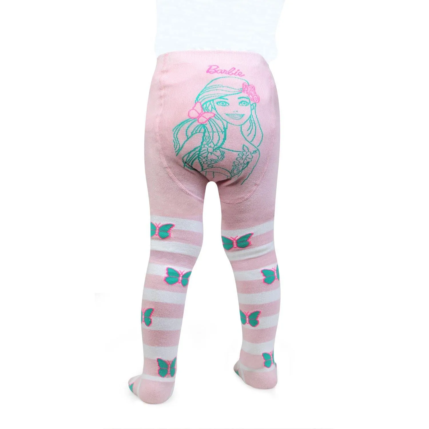 Barbie Cute Prints Knitted Tights for Baby Girls - Baby Pink