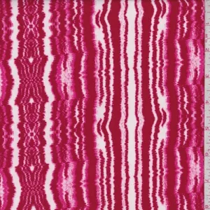 Berry/Pink Static Stripe Crinkled Crepe Fabric