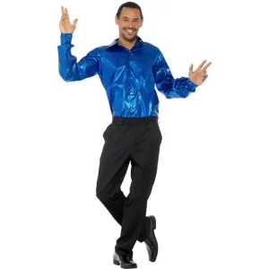 Blue Sequinned Disco Shirt