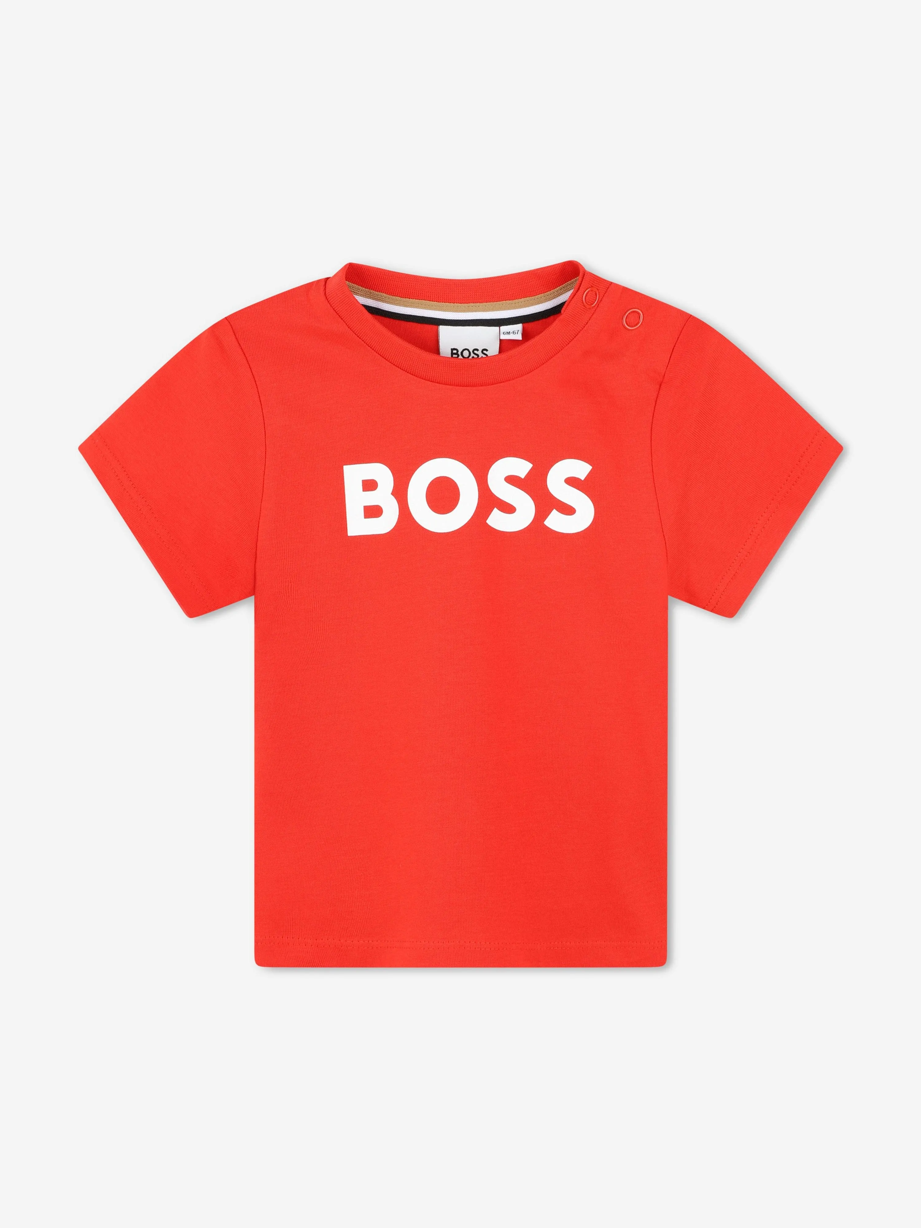 BOSS Baby Boys Logo Print T-Shirt in Red