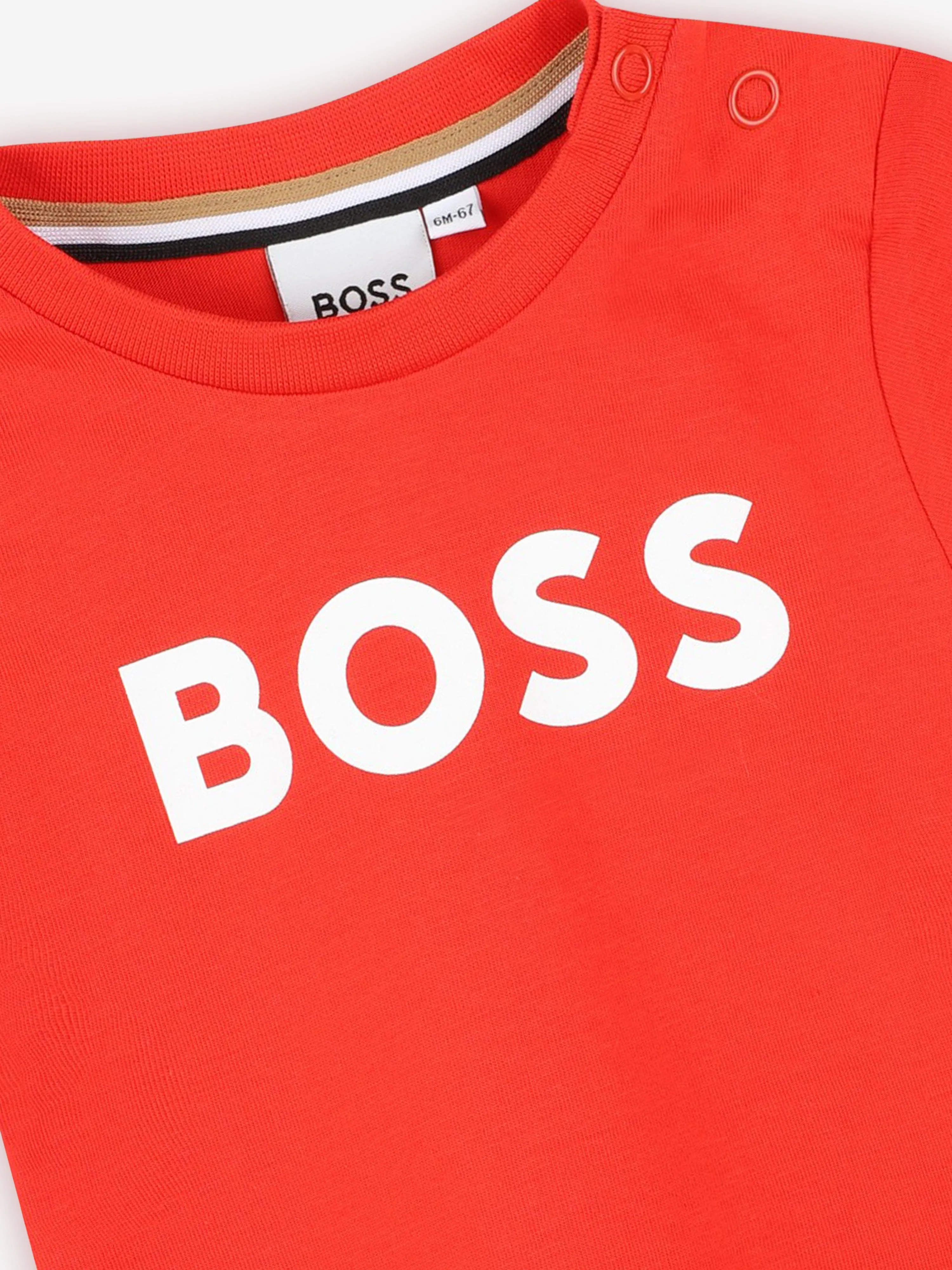 BOSS Baby Boys Logo Print T-Shirt in Red