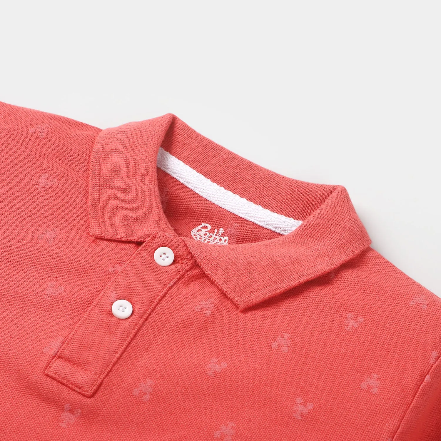 Boys Cotton Polo Crabs - Reddish Pink