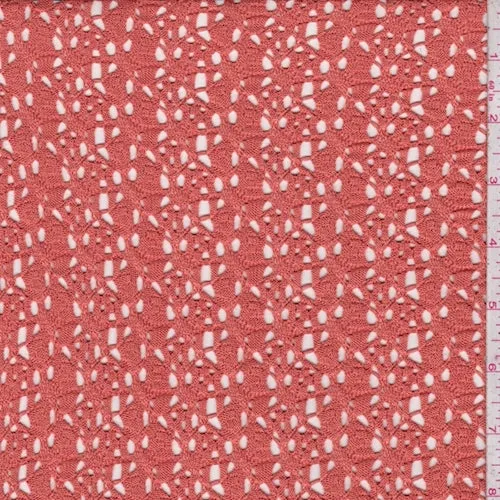 Brick Orange Pointelle Knit Fabric