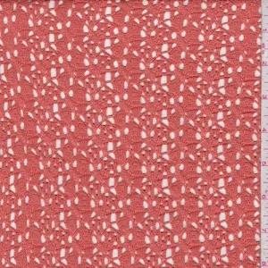 Brick Orange Pointelle Knit Fabric