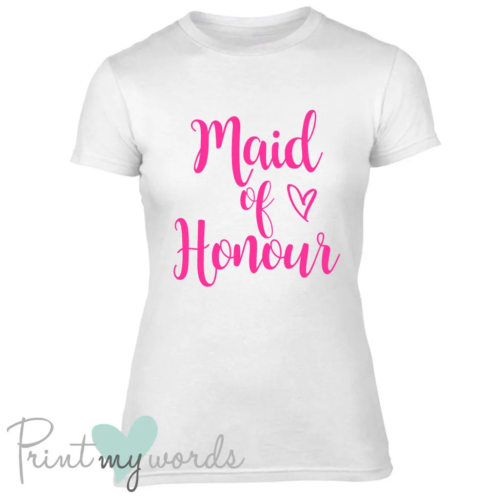 Calligraphy Style Hen Party T-Shirt - Maid Of Honour