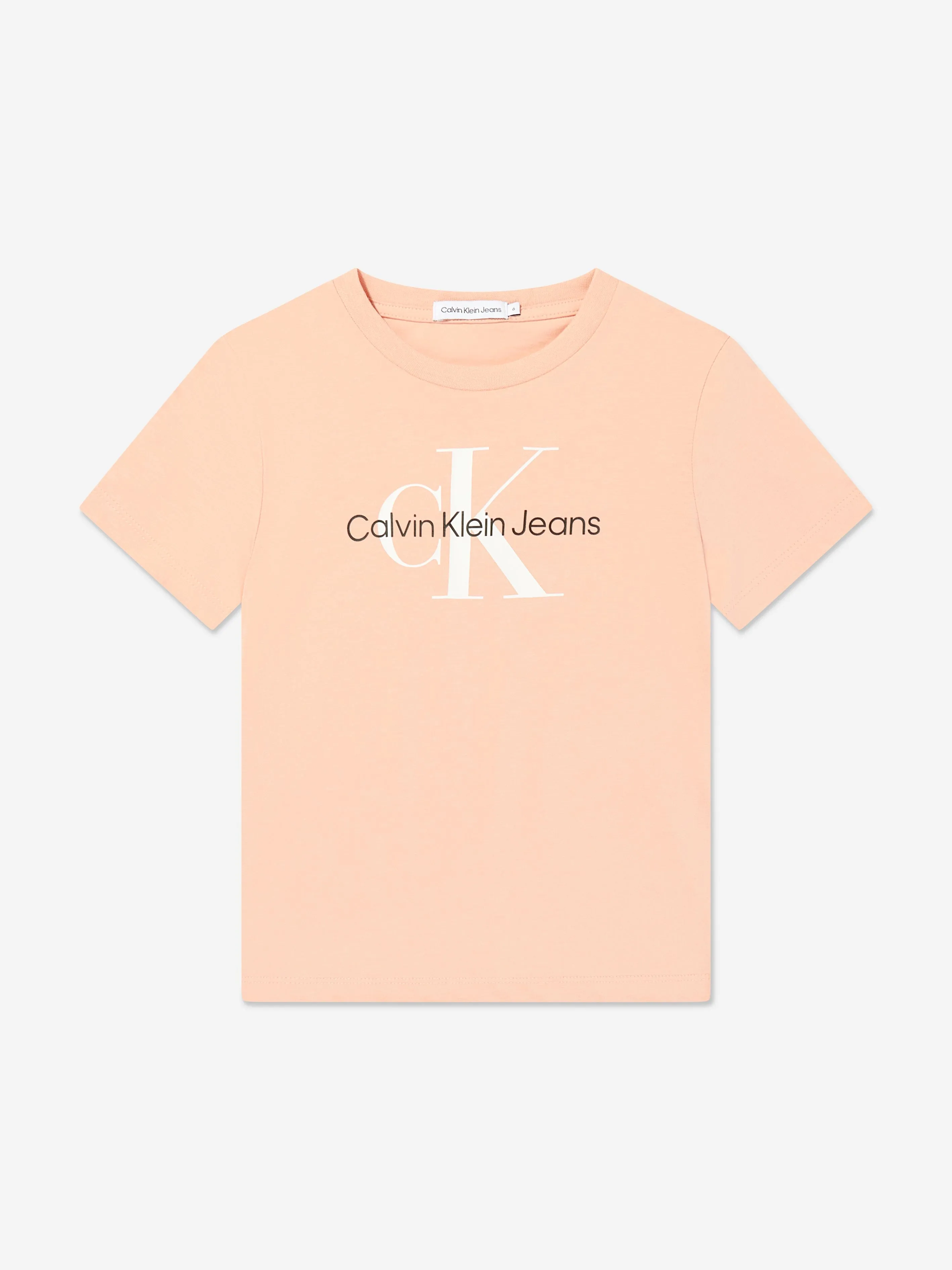 Calvin Klein Girls Monogram Logo T-Shirt in Pink