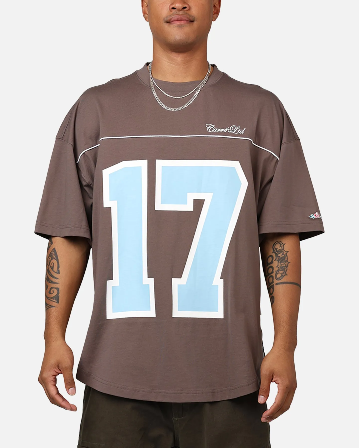 Carre Hitta Grid Iron T-Shirt Brown