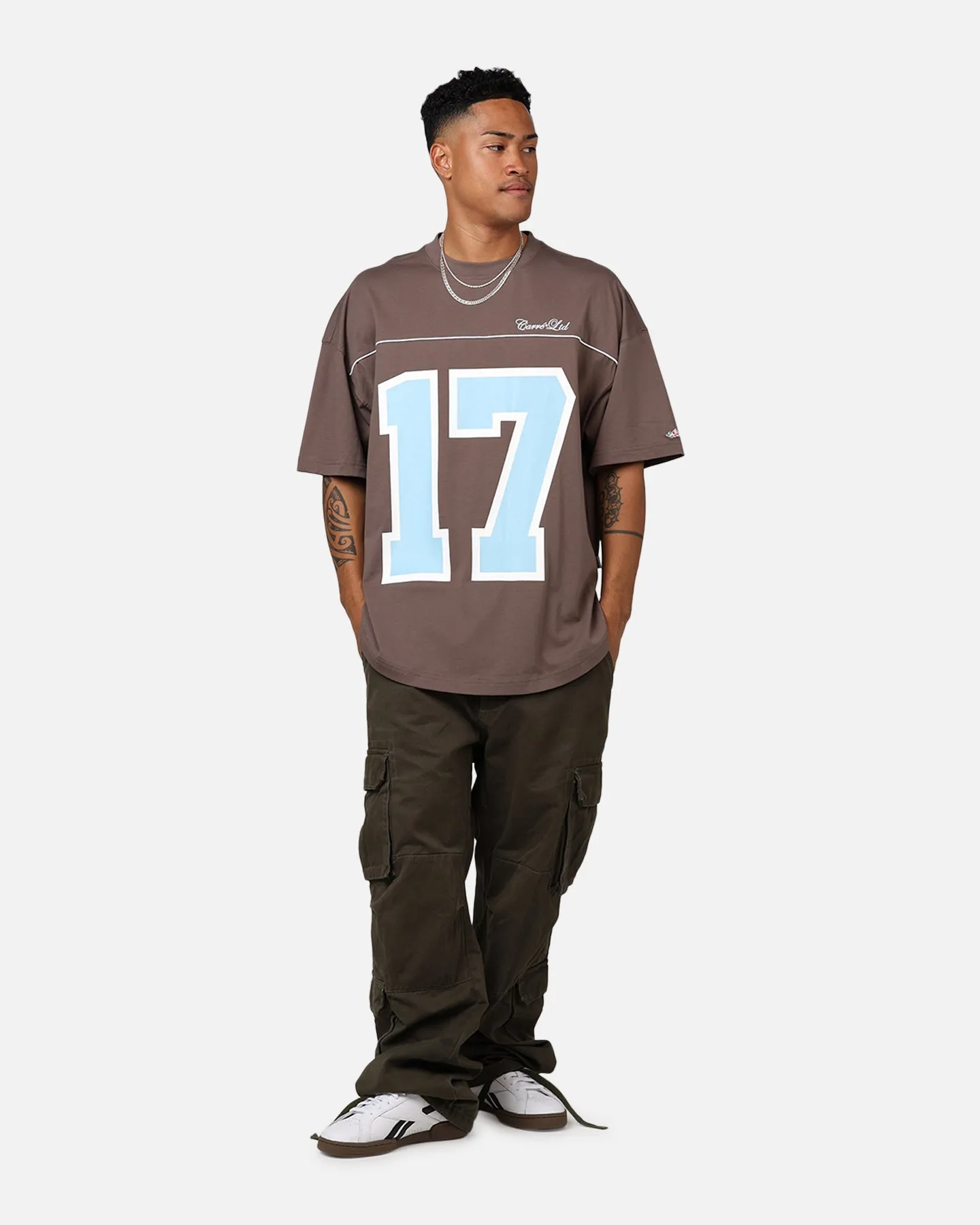 Carre Hitta Grid Iron T-Shirt Brown