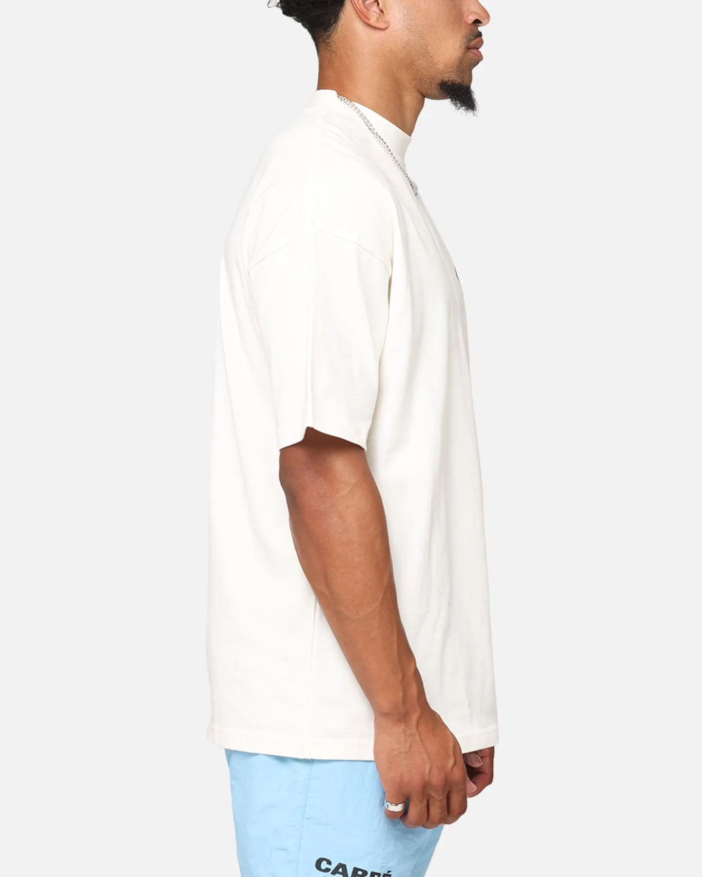 Carre Royal Patch Mock Neck T-Shirt Off White