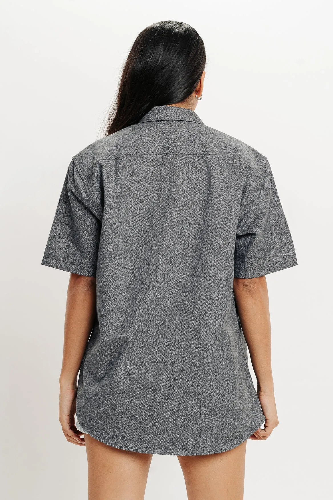 Charcoal Grey Cotton Women's Shirt