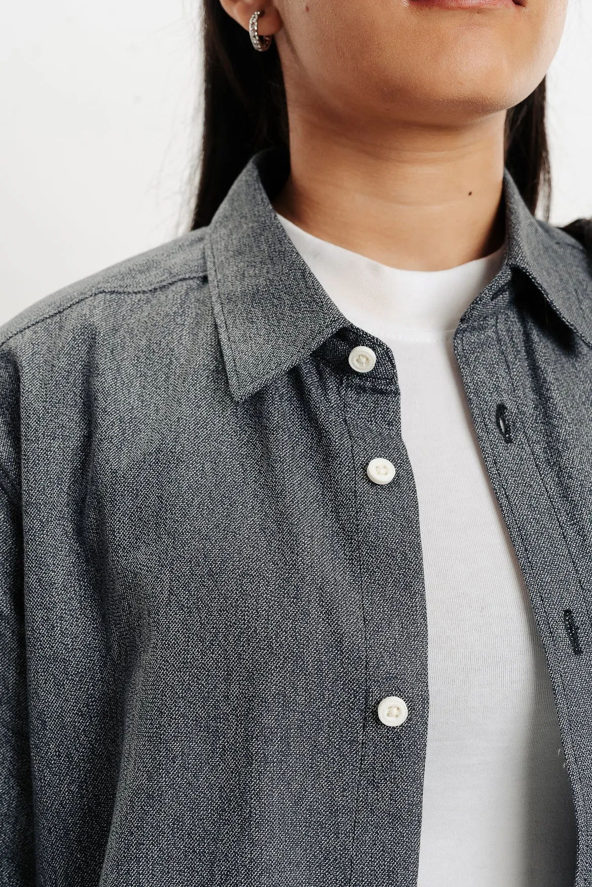 Charcoal Grey Cotton Women's Shirt