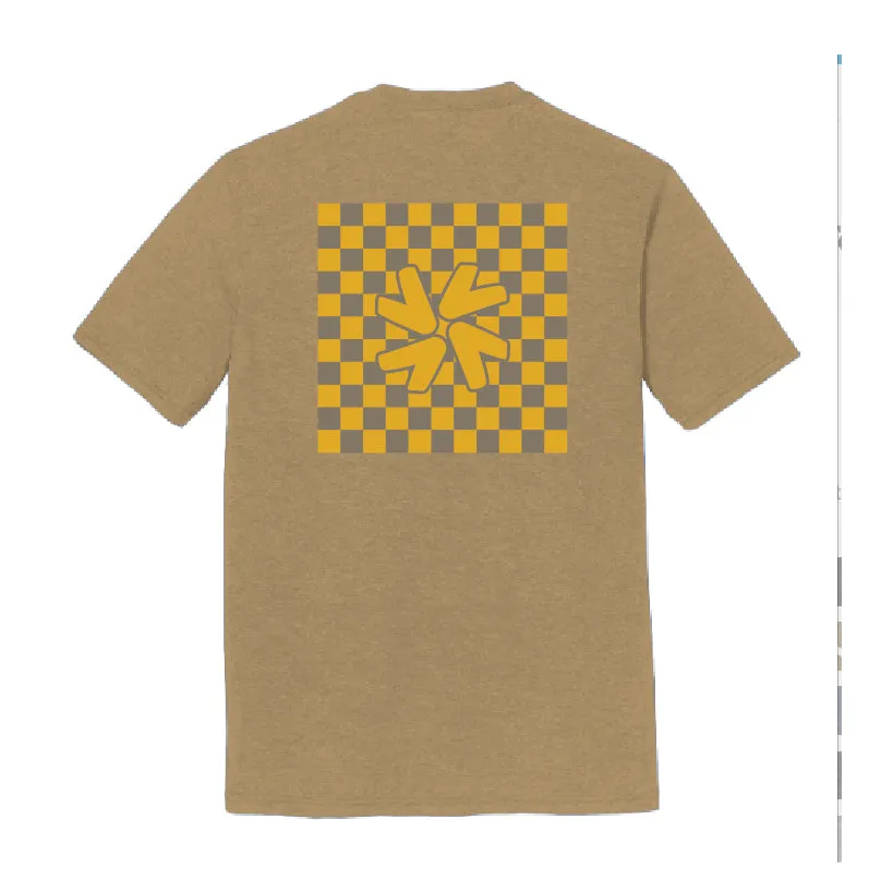 Checkered Good Vibes Club Tan Tee