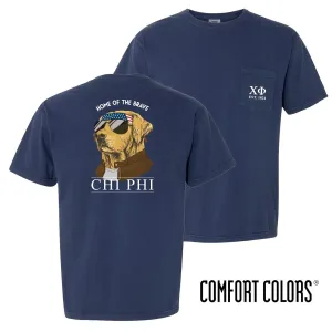 Chi Phi Comfort Colors Short Sleeve Navy Patriot Retriever Tee