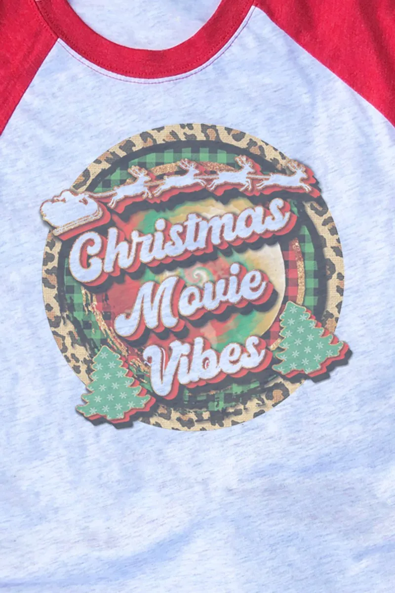 Christmas Movie Vibes Tri-Blend Unisex 3/4 Raglan