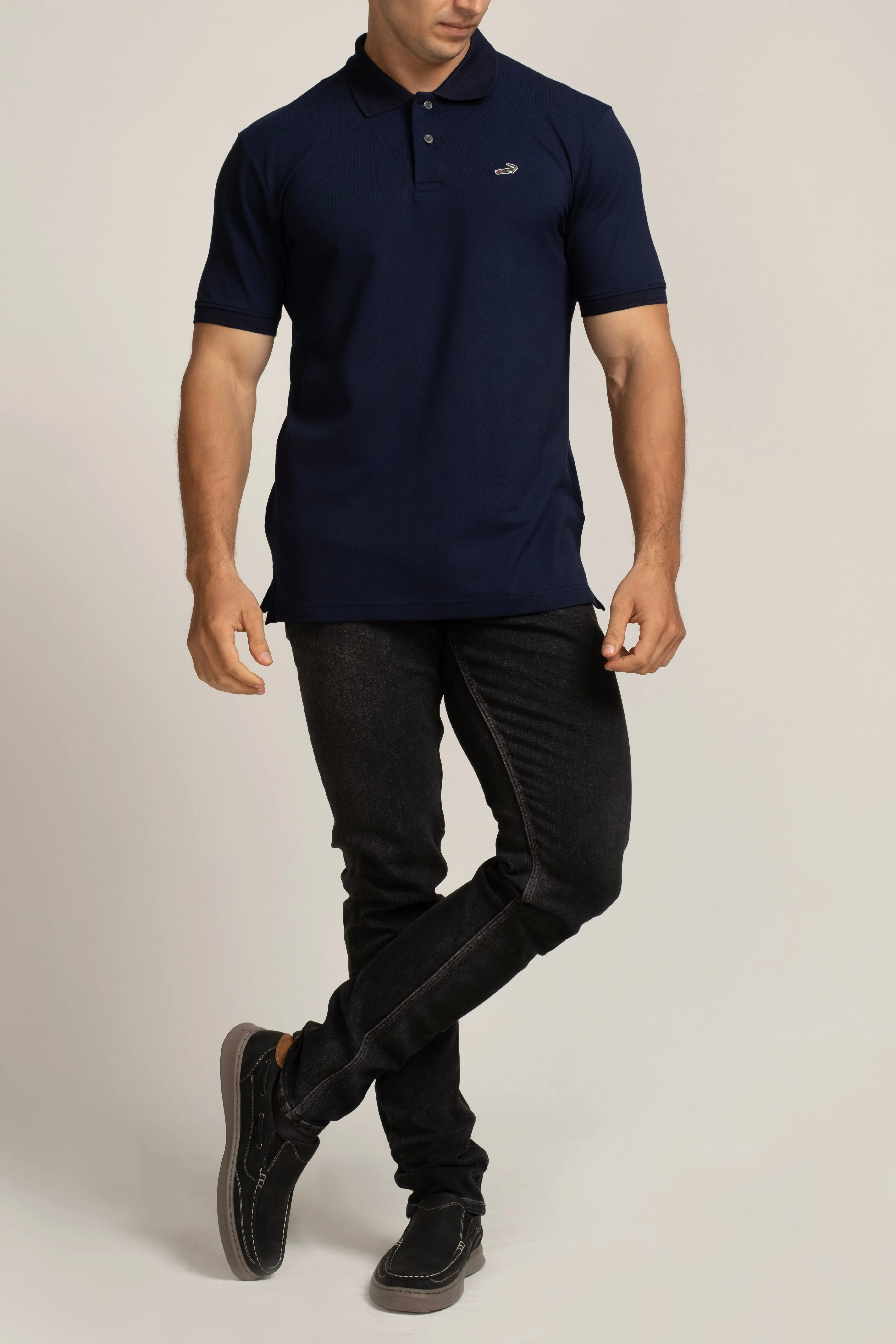 Crocodile Polo T-Shirts Blue - Blue Depths