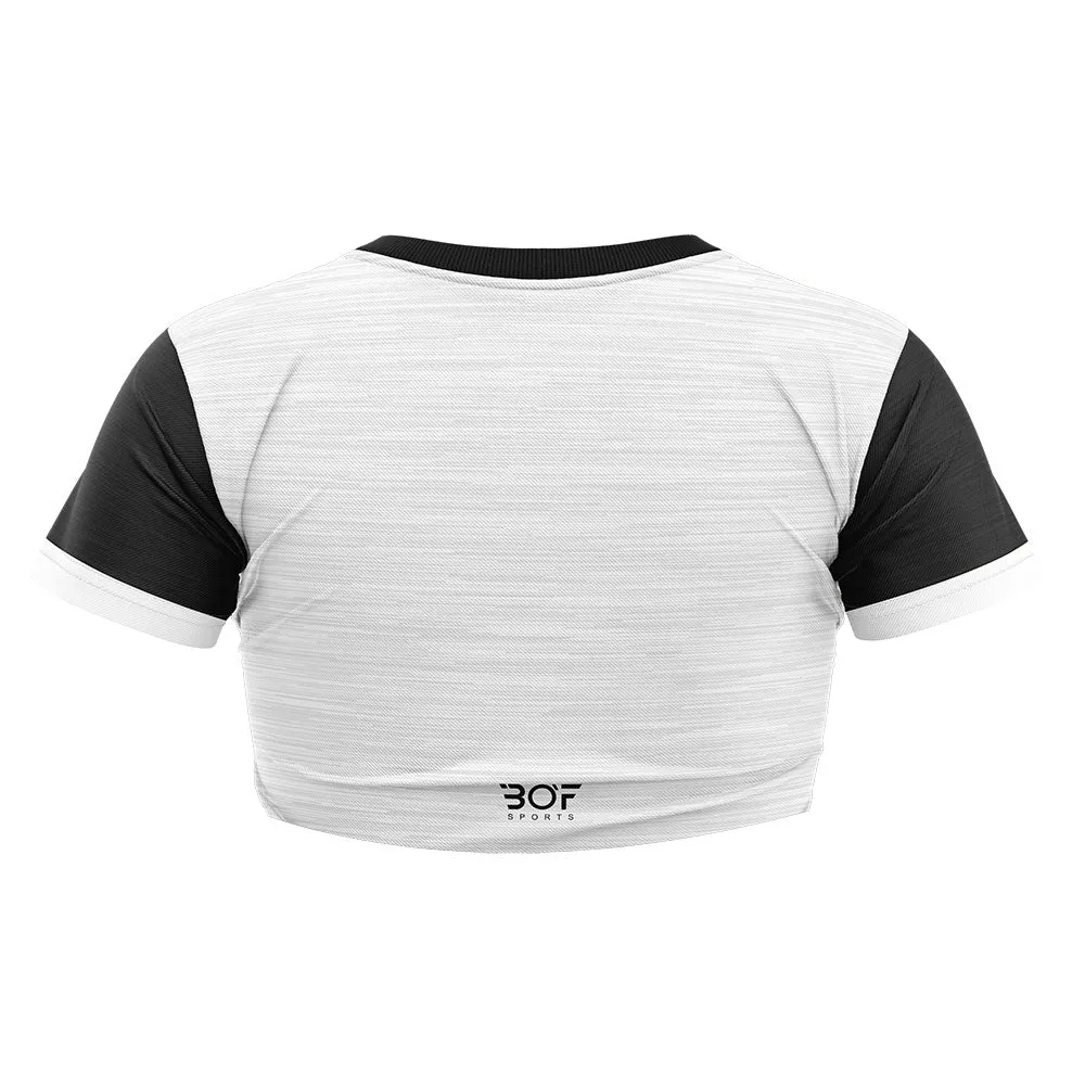 Crop Top - White & Black Melange