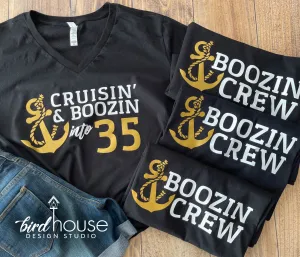 Cruisin & Boozin Birthday Crew Matching Group Cruise Shirts