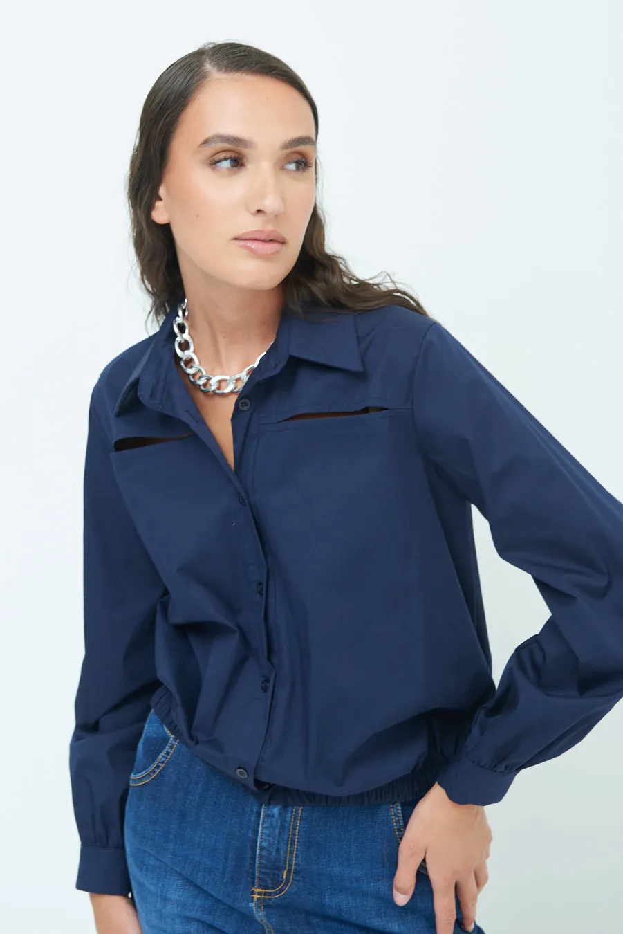 Cut-out detail blouse wholesale