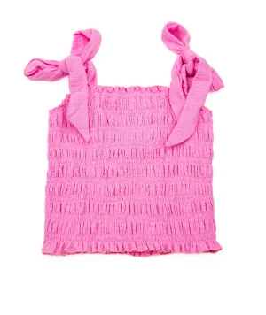 FBZ Girls Gauze Smocked Tie Top