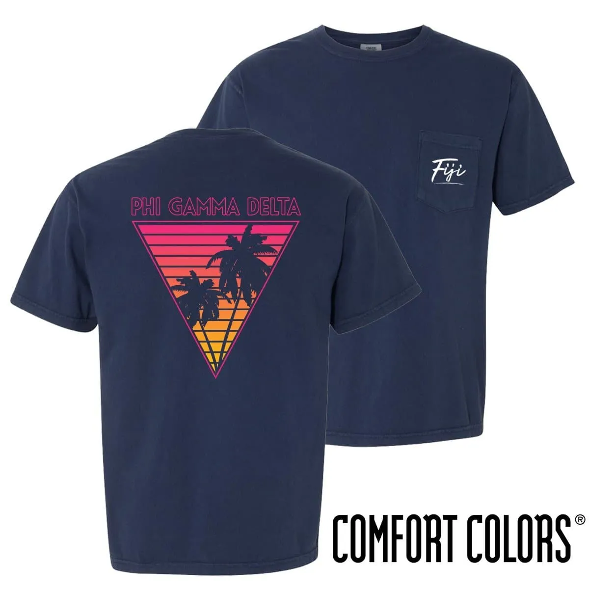 FIJI Comfort Colors Navy Short Sleeve Miami Pocket Tee