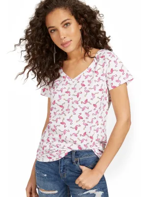 Flamingo V-Neck Perfect Tee