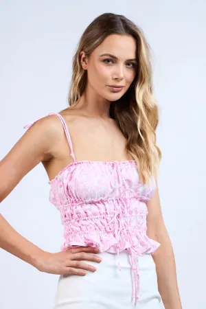 Floral Ruched Crop Top