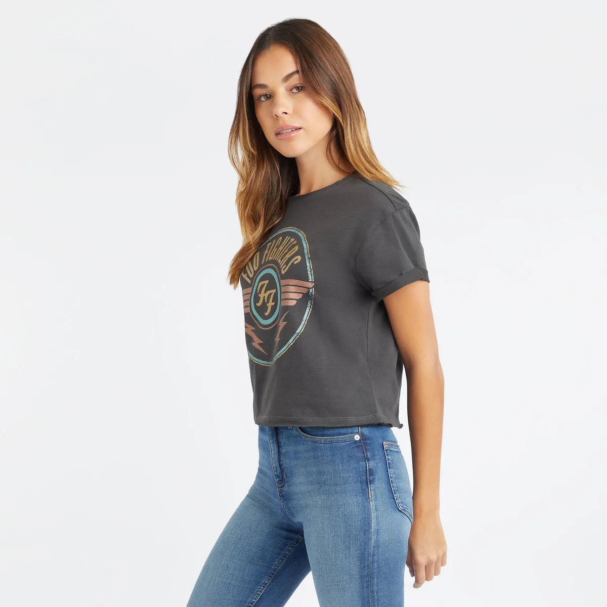 Foo Fighters Crop Top T Shirt - FF Air Logo