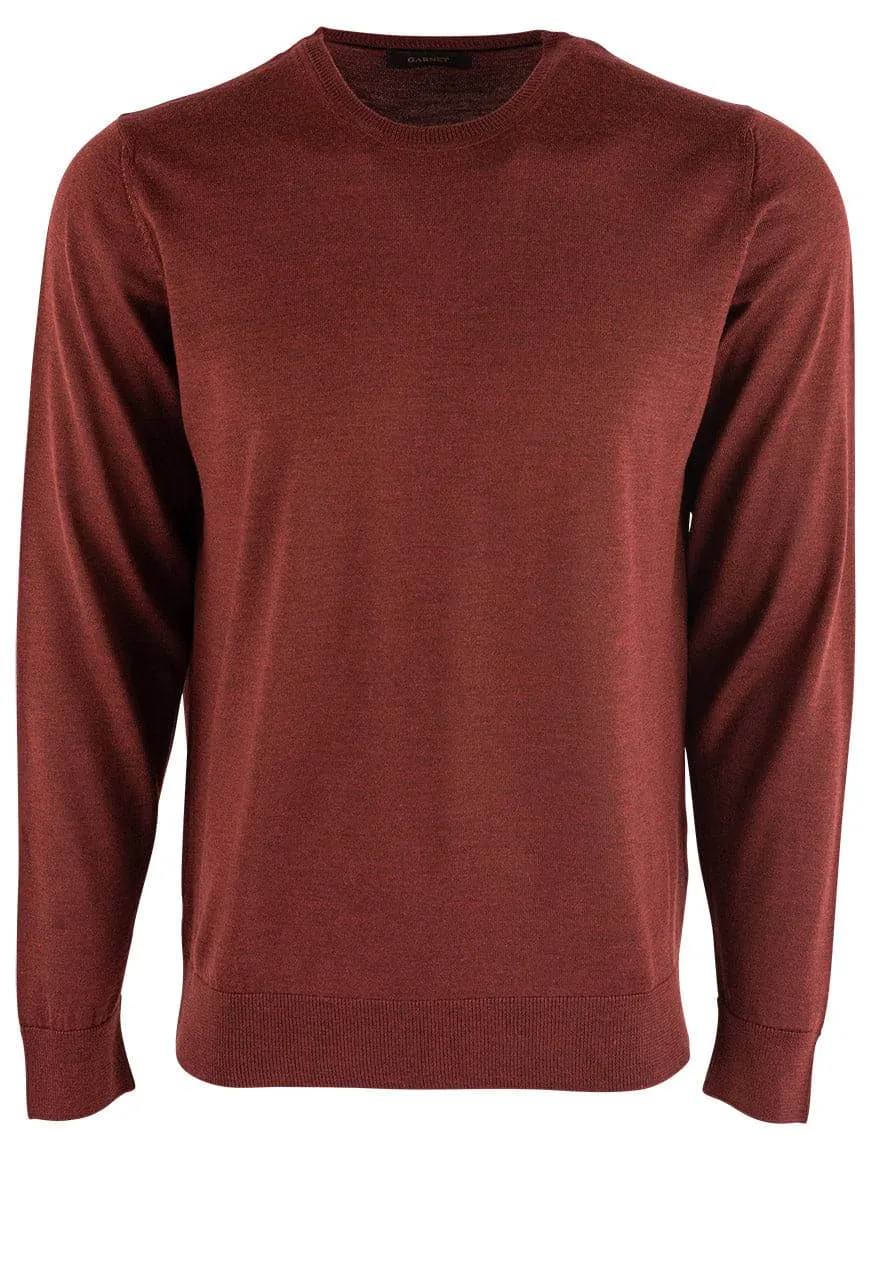 Garnet Men's Merino Wool Sweater- Burgundy