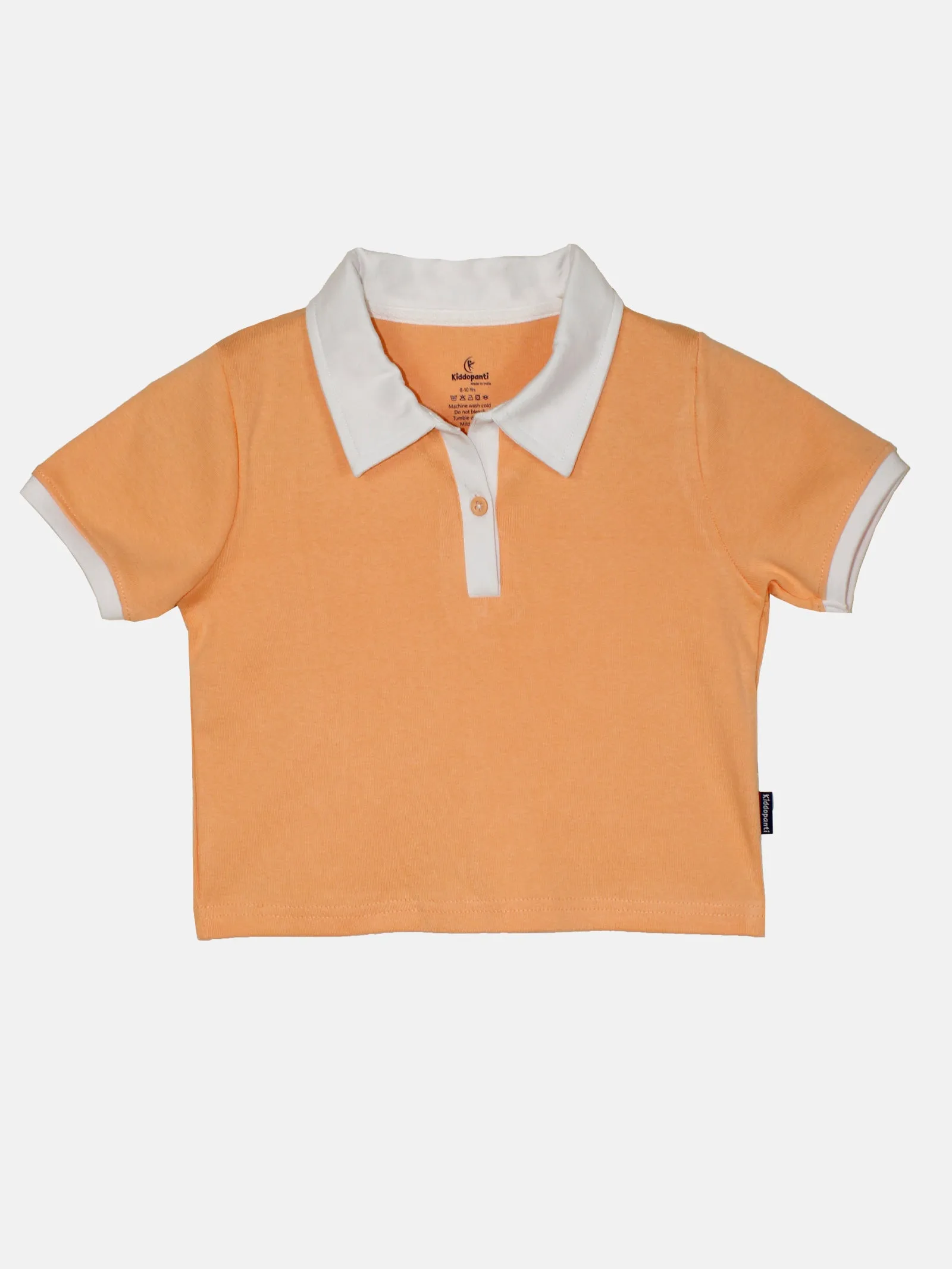 Girls Crop Length Polo Tee