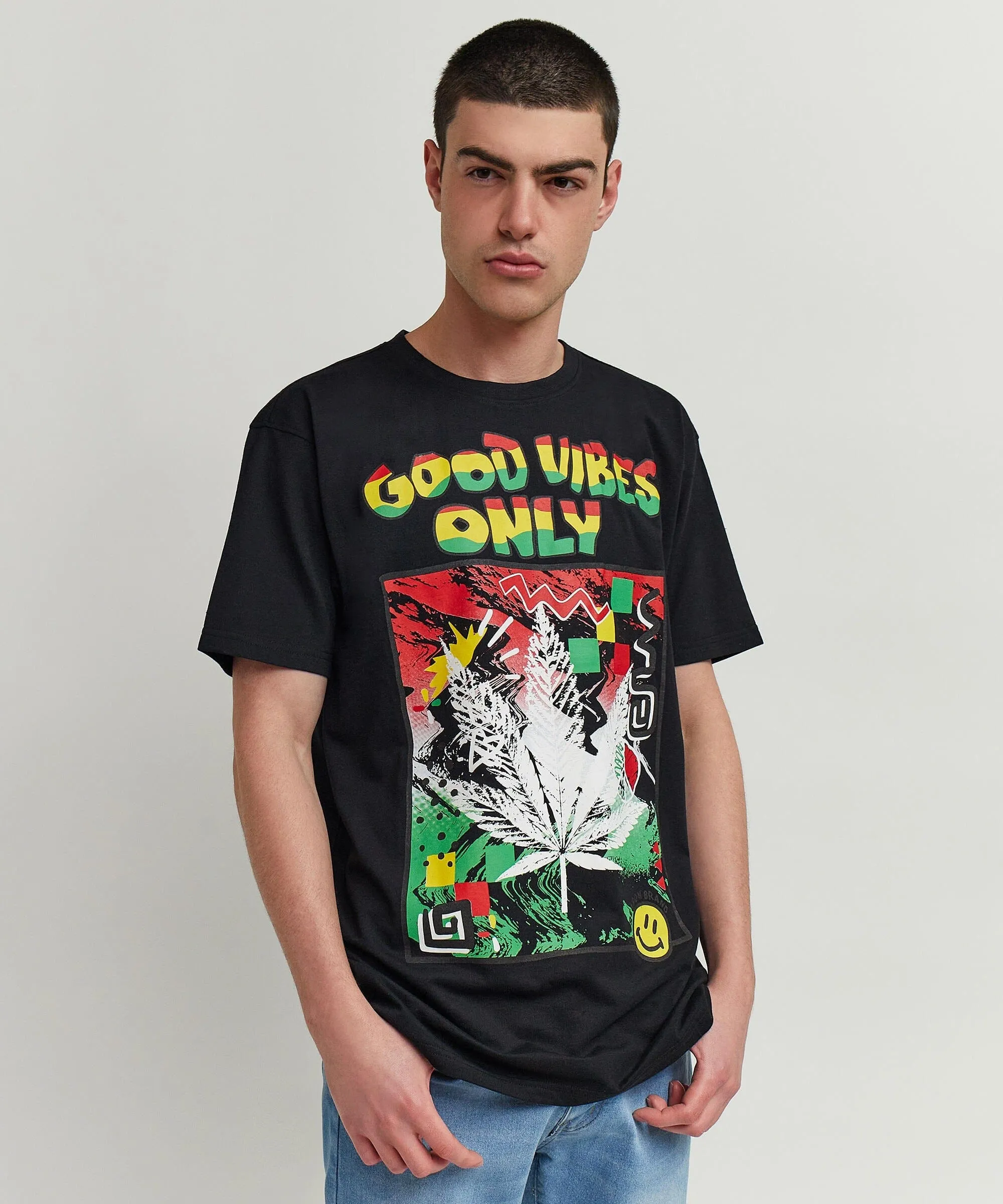 Good Vibes Only Short Sleeve Tee - Black