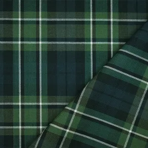 Green-Navy-Black Polyester Wool Plaid Woven Shirting Fabric