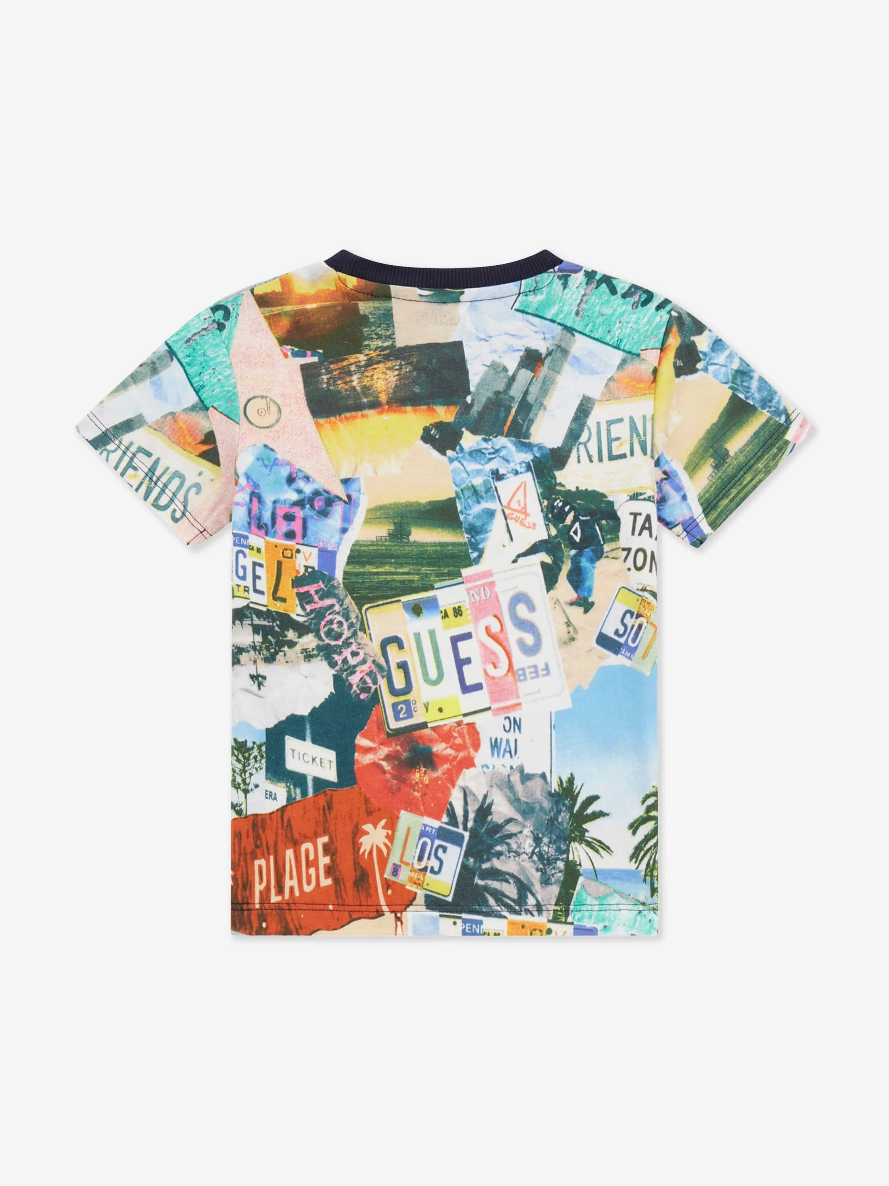 Guess Boys Photo Collage T-Shirt in Multicolour