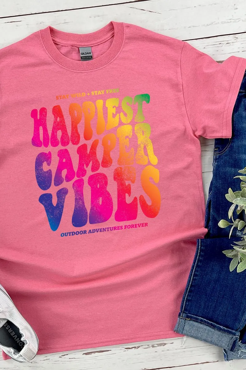 Happiest Camper Vibes Short Sleeve Relaxed Fit T-Shirt