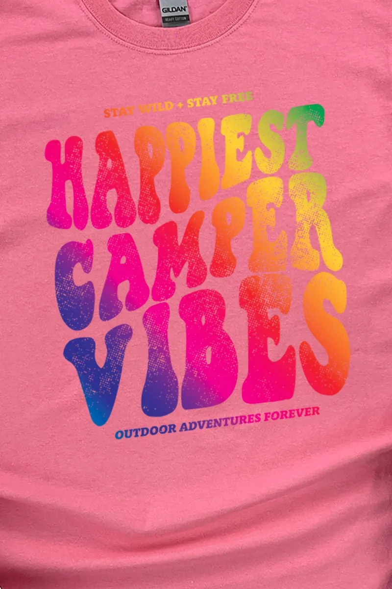 Happiest Camper Vibes Short Sleeve Relaxed Fit T-Shirt