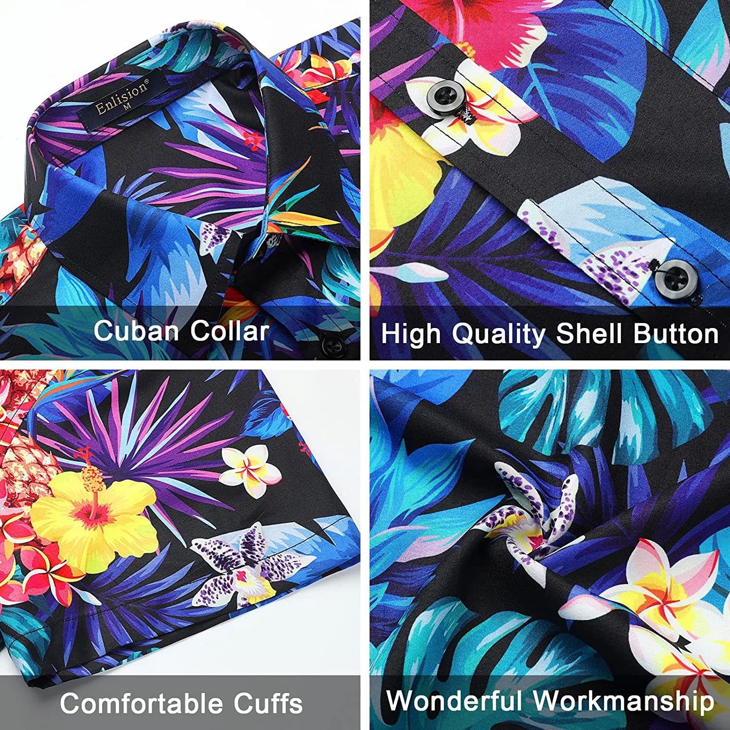 Hawaiian Tropical Shirts with Pocket - Z-BLUE SHIRTS-2