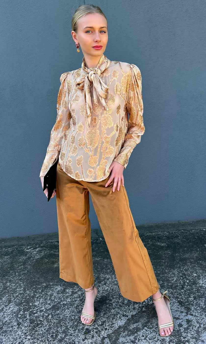 HOSS Dominique Shirt - Caramel Gold  Leaf