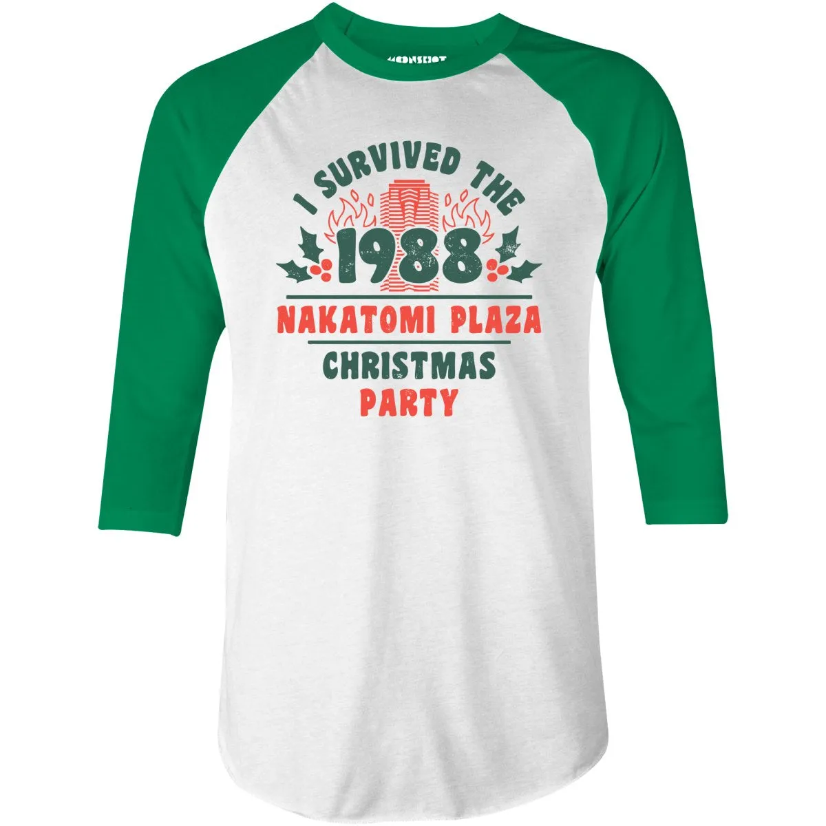 I Survived the 1988 Nakatomi Plaza Christmas Party - 3/4 Sleeve Raglan T-Shirt