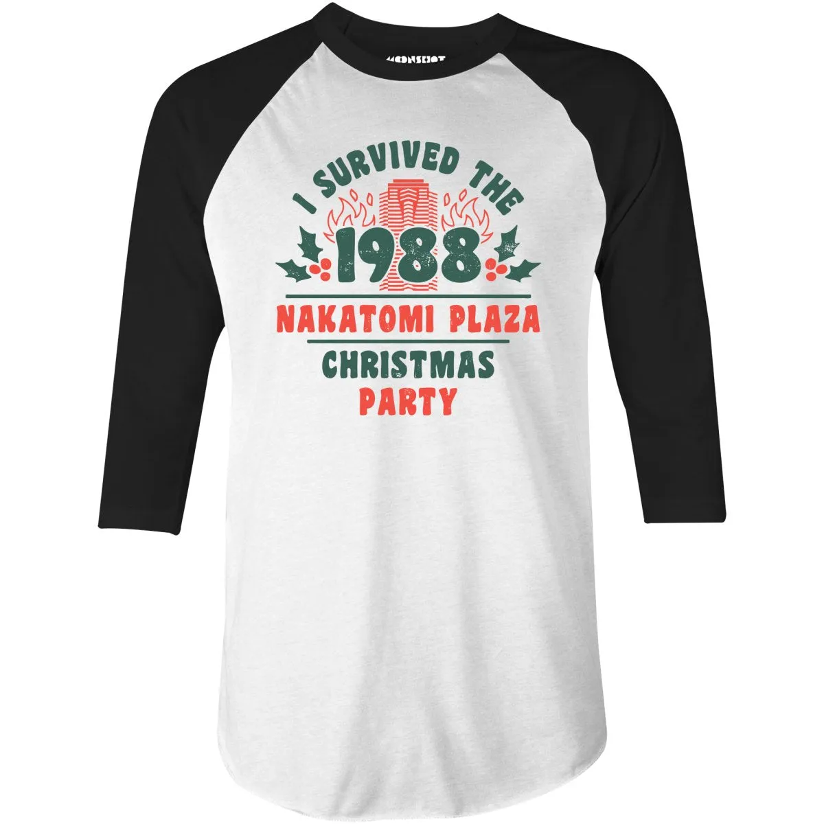 I Survived the 1988 Nakatomi Plaza Christmas Party - 3/4 Sleeve Raglan T-Shirt