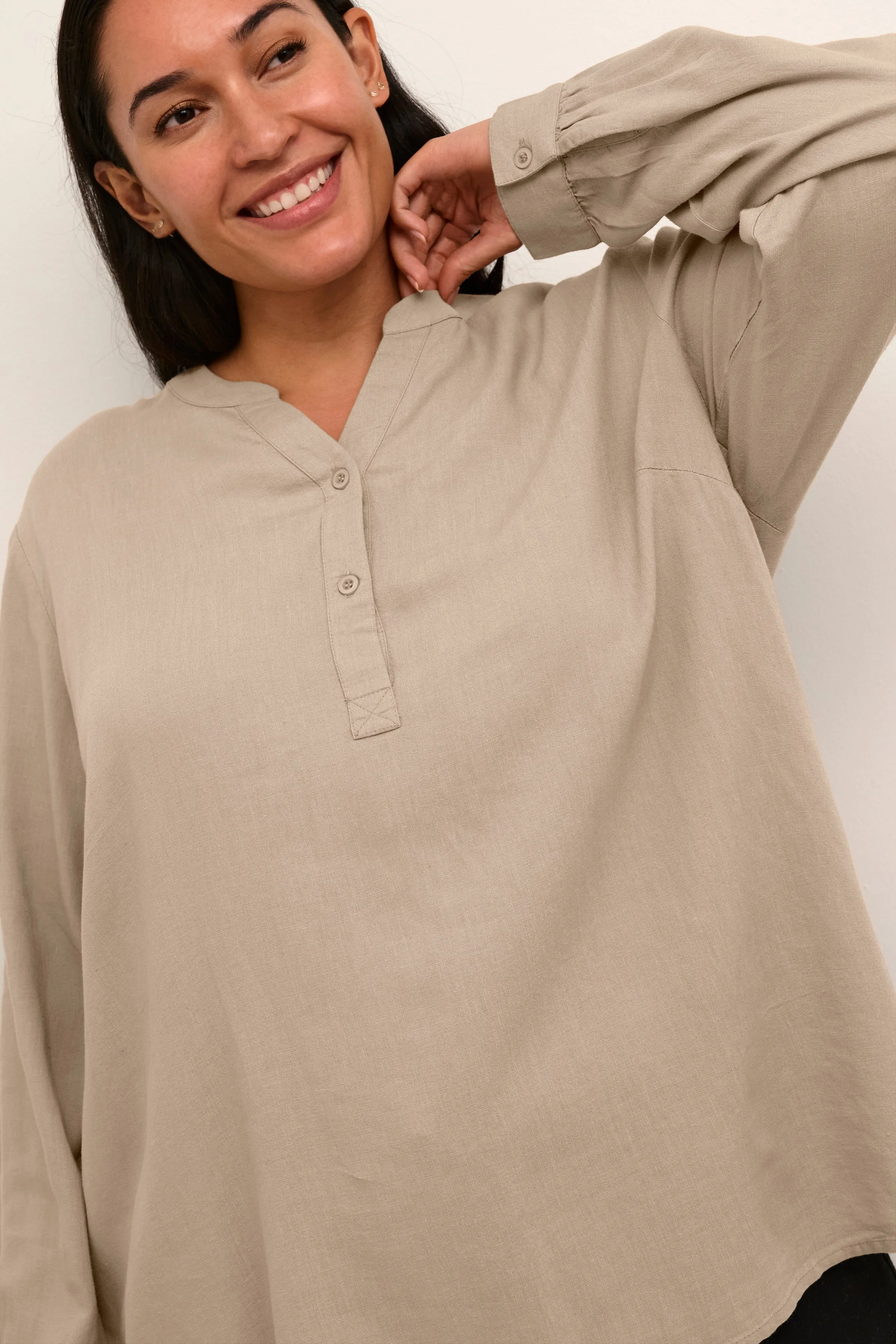 Kaffe Curve Millie Taupe Blouse