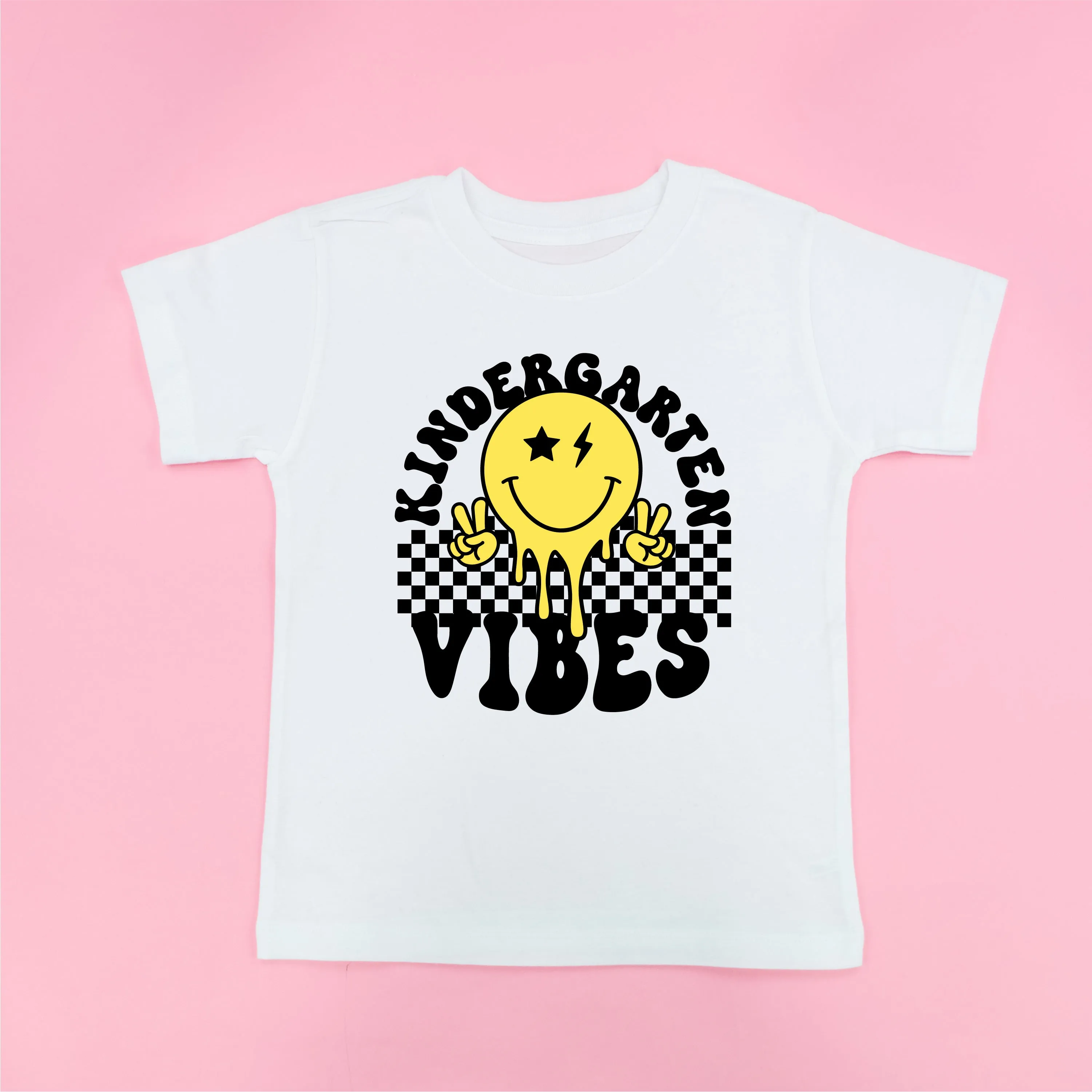 Kindergarten Vibes - Peace Smiley - Short Sleeve Child Shirt