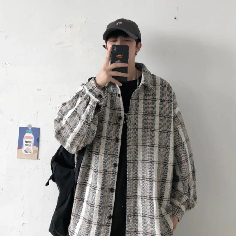 [Korean Style] 3 Colors Nova Plaid Casual Shirts