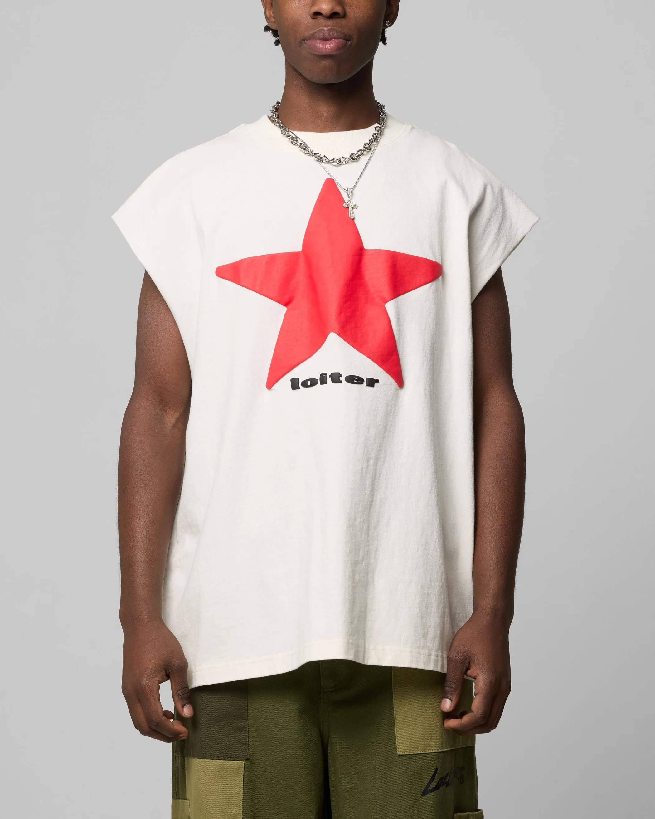 Loiter Celestial Muscle T-Shirt Off White