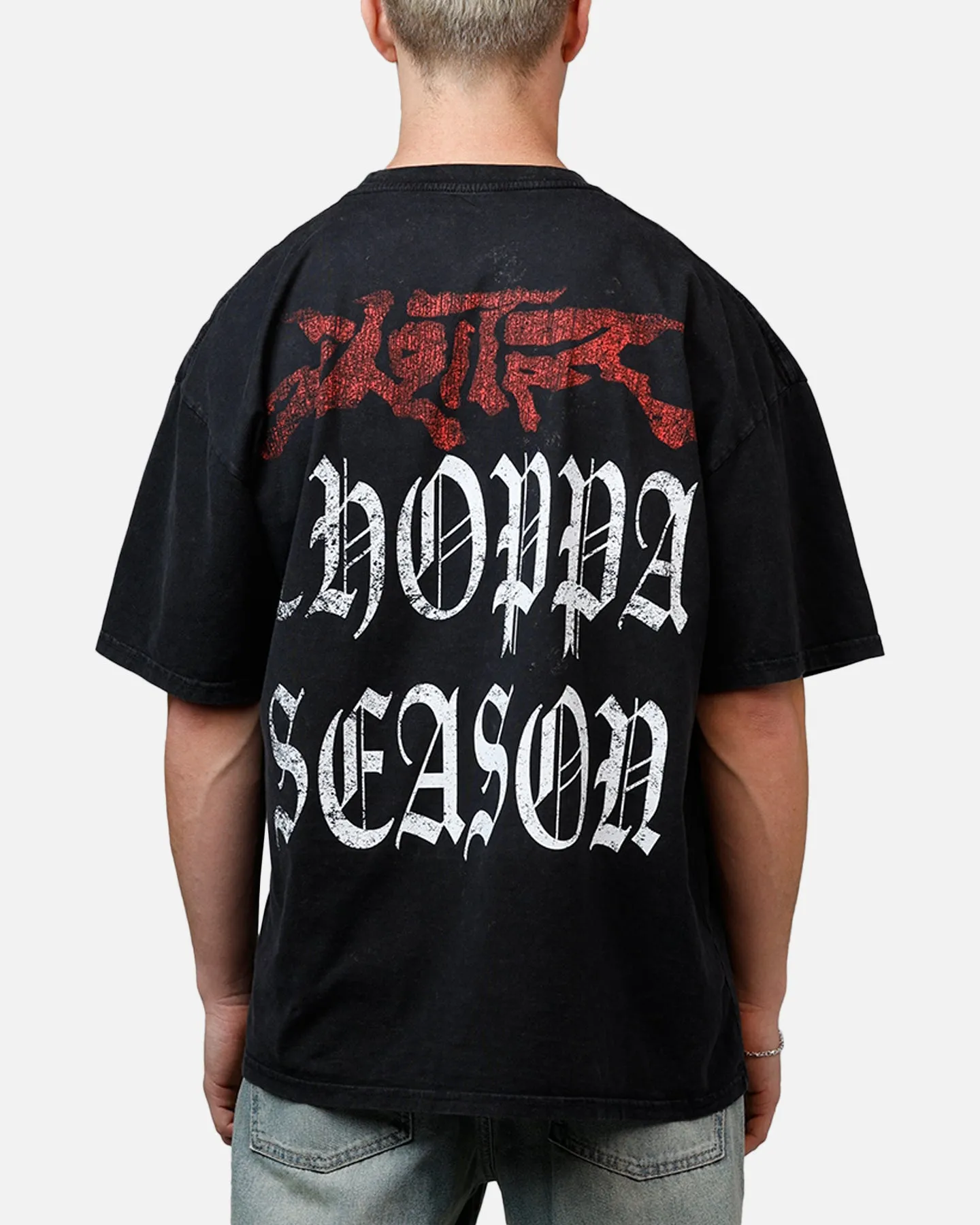 Loiter Choppa Season T-Shirt Black Acidwash