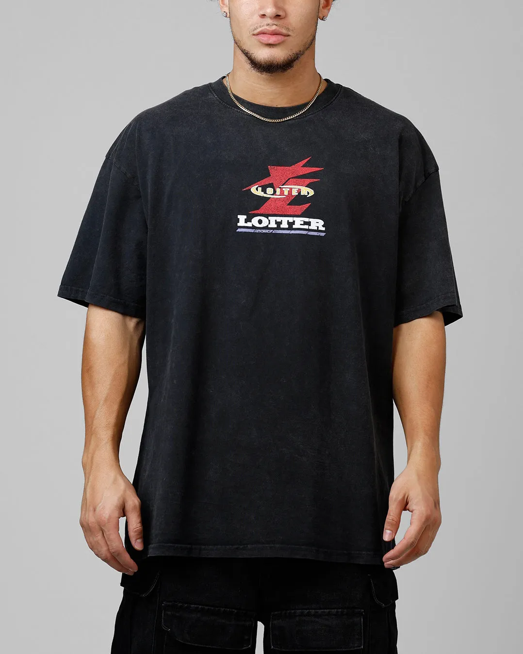 Loiter Formula Vintage T-Shirt Black Acidwash