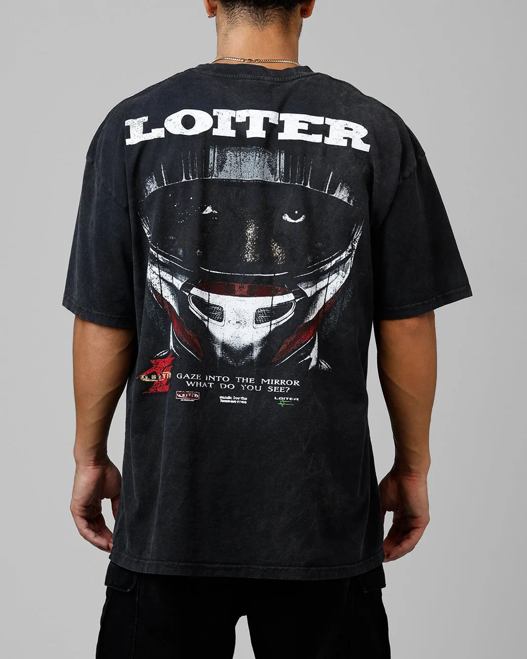 Loiter Formula Vintage T-Shirt Black Acidwash