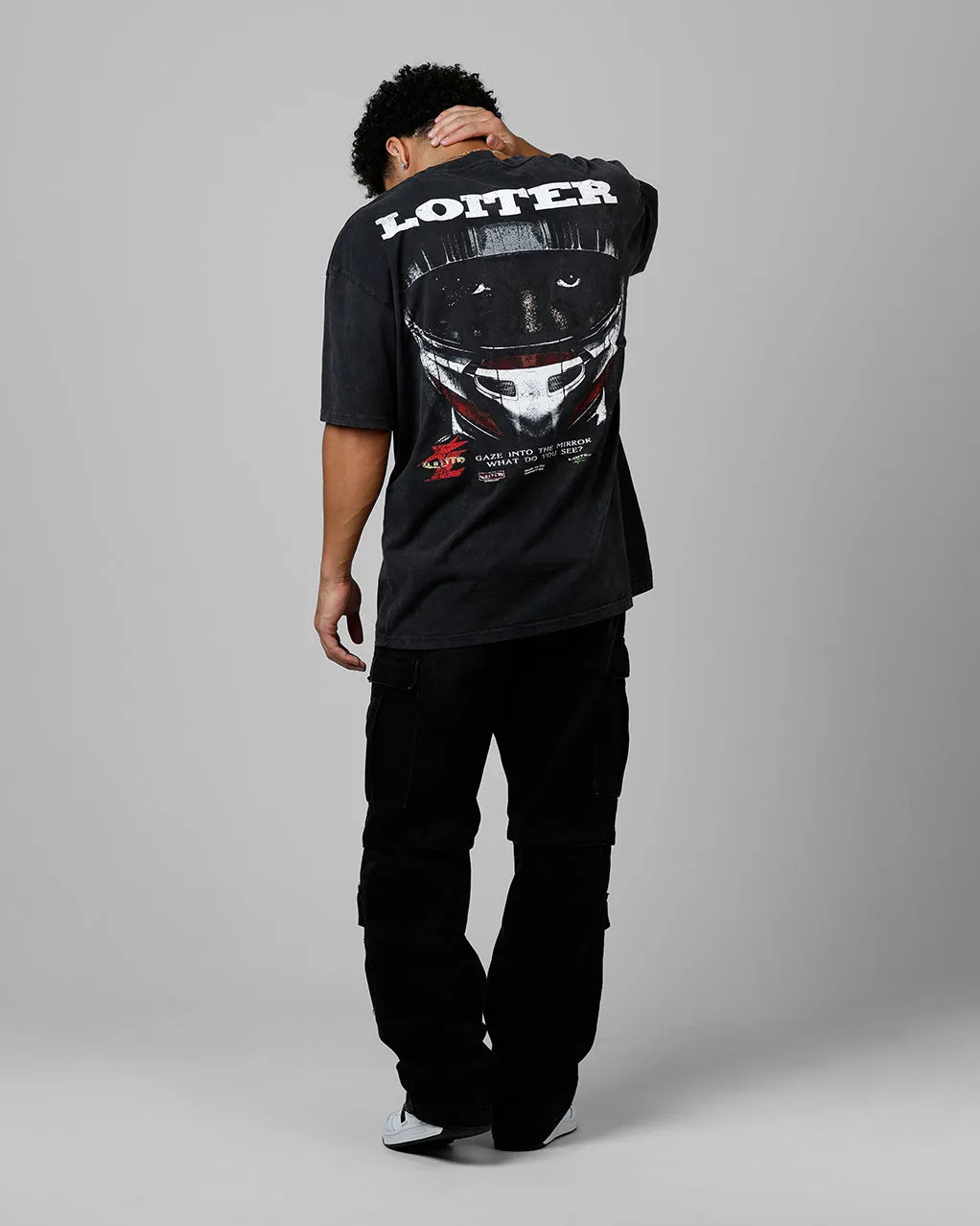 Loiter Formula Vintage T-Shirt Black Acidwash