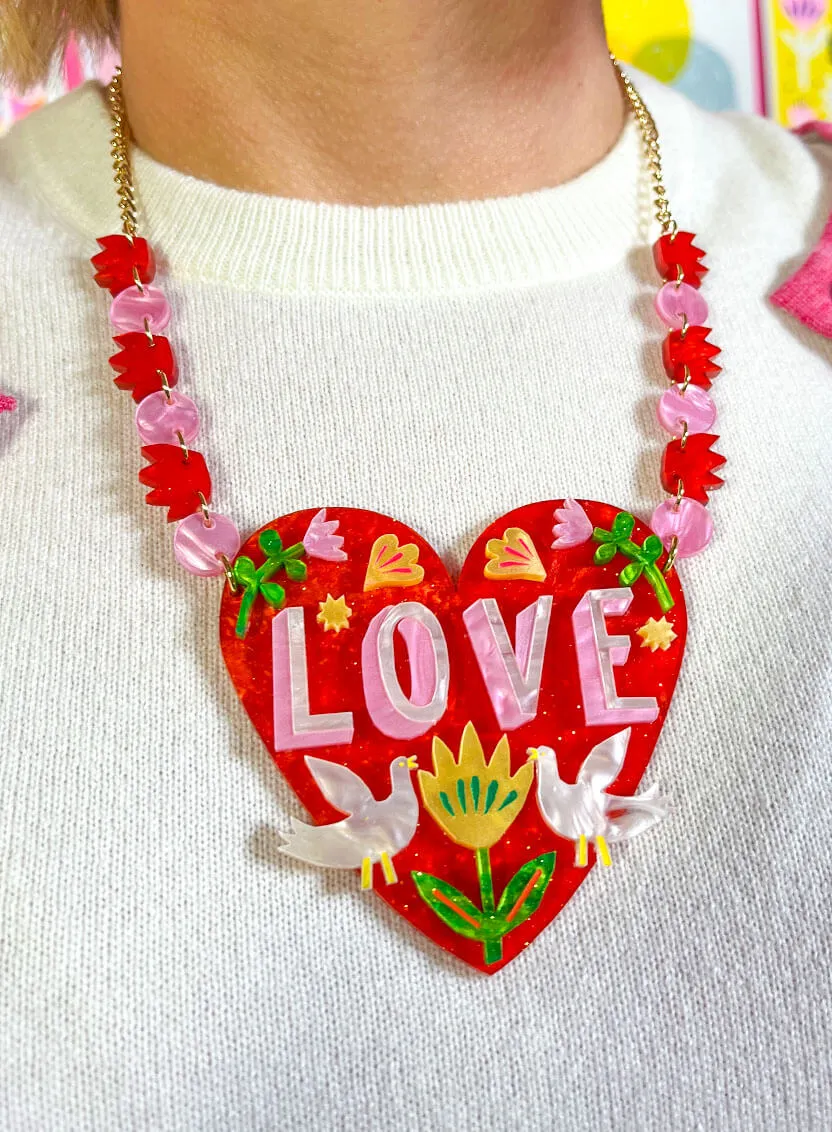 Love Heart Statement Necklace