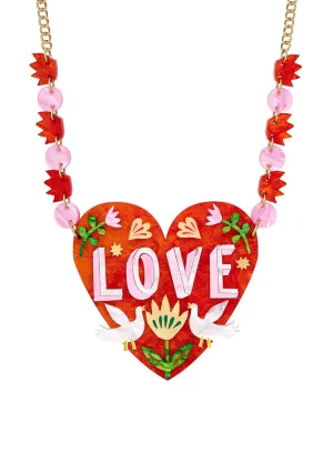 Love Heart Statement Necklace