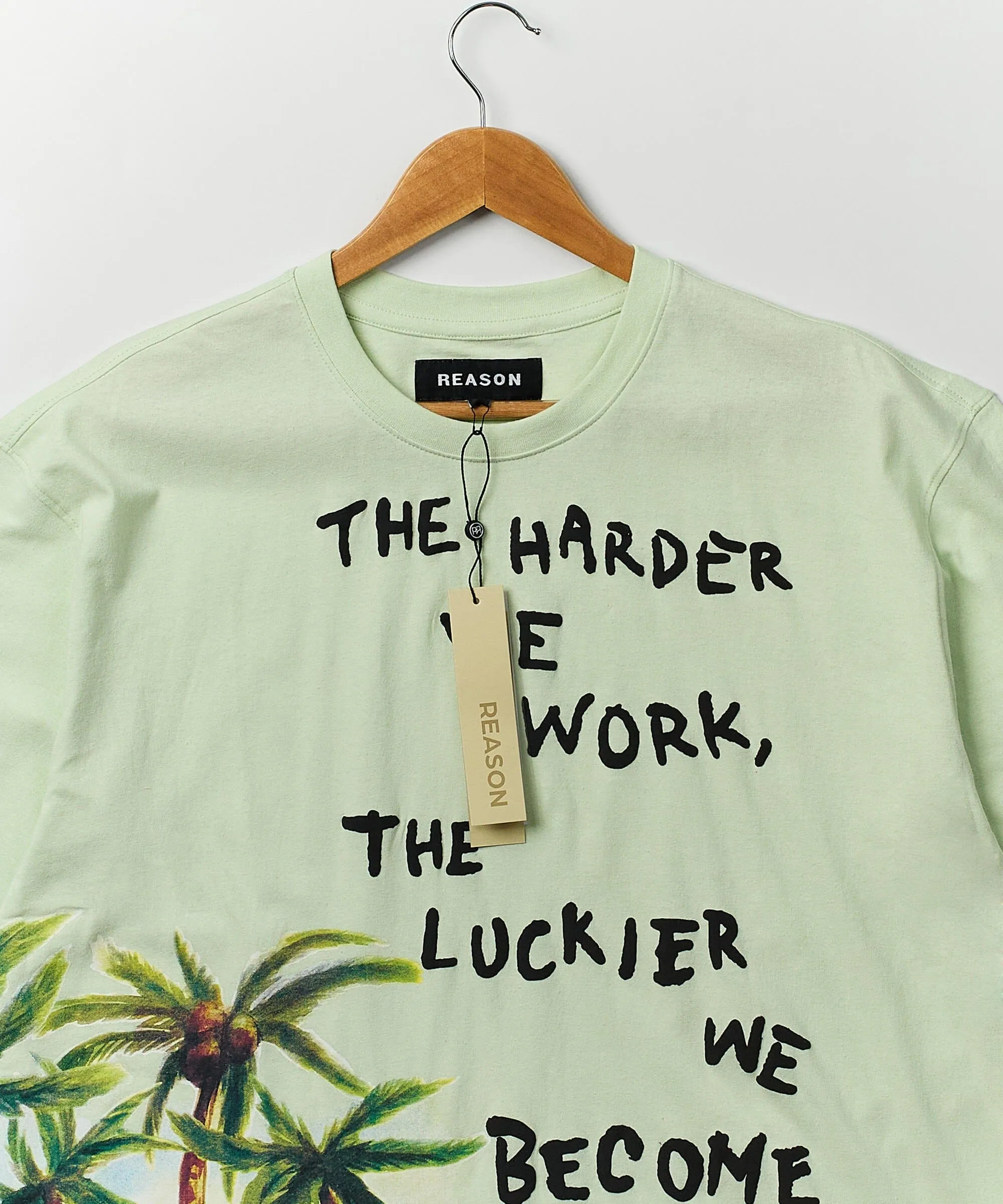 Luckier We Become Oversized Graphic Tee - Olive Green