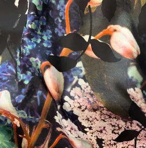 Lush Tulips & Hydrangeas Silk Twill (Made in Italy)